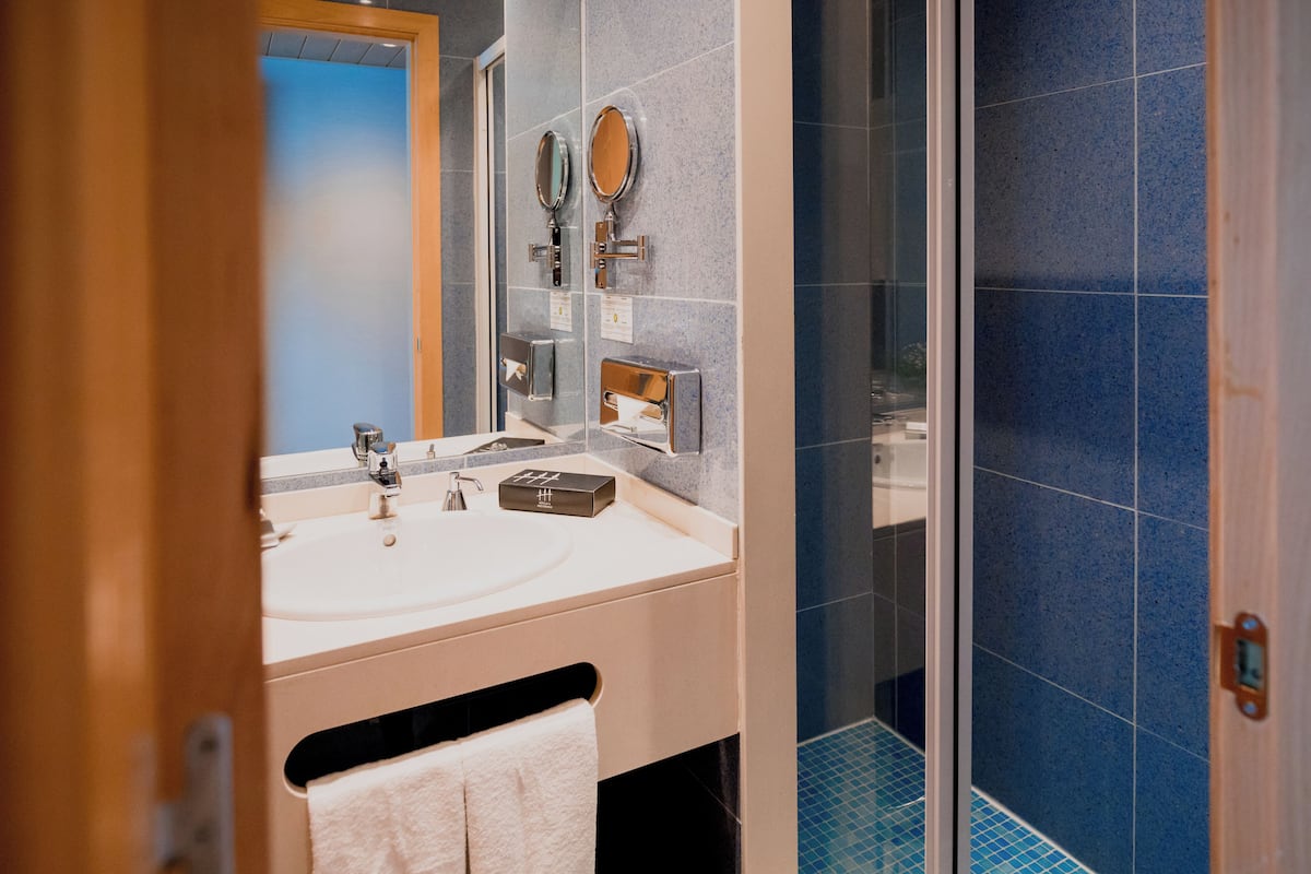 free toiletries, hair dryer, bathrobes, towels