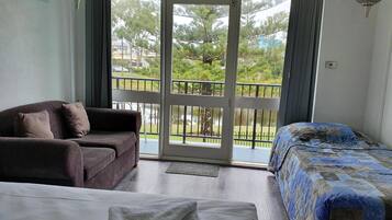 Desk, blackout curtains, iron/ironing board, free WiFi