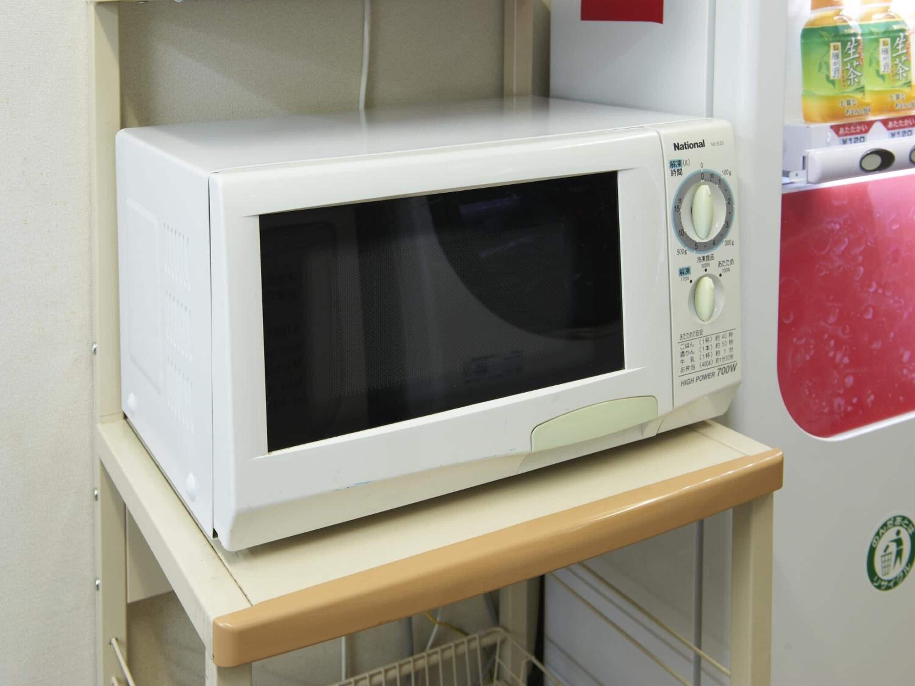 fridge, microwave, electric kettle