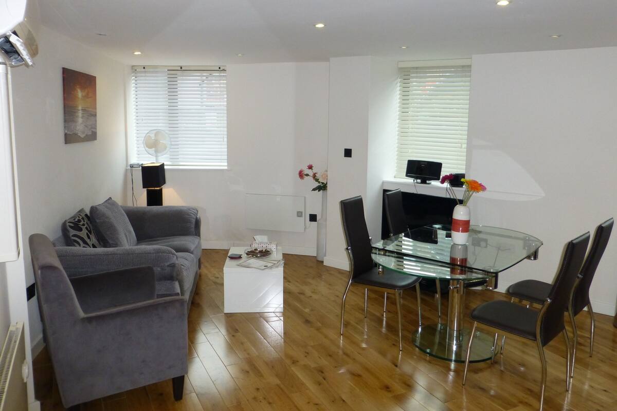 Luxury Apartment, 2 Bedrooms | Living area | 42-inch TV with satellite channels