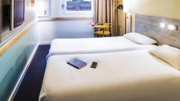 Standard Room, 2 Twin Beds | Select Comfort beds, desk, laptop workspace, soundproofing