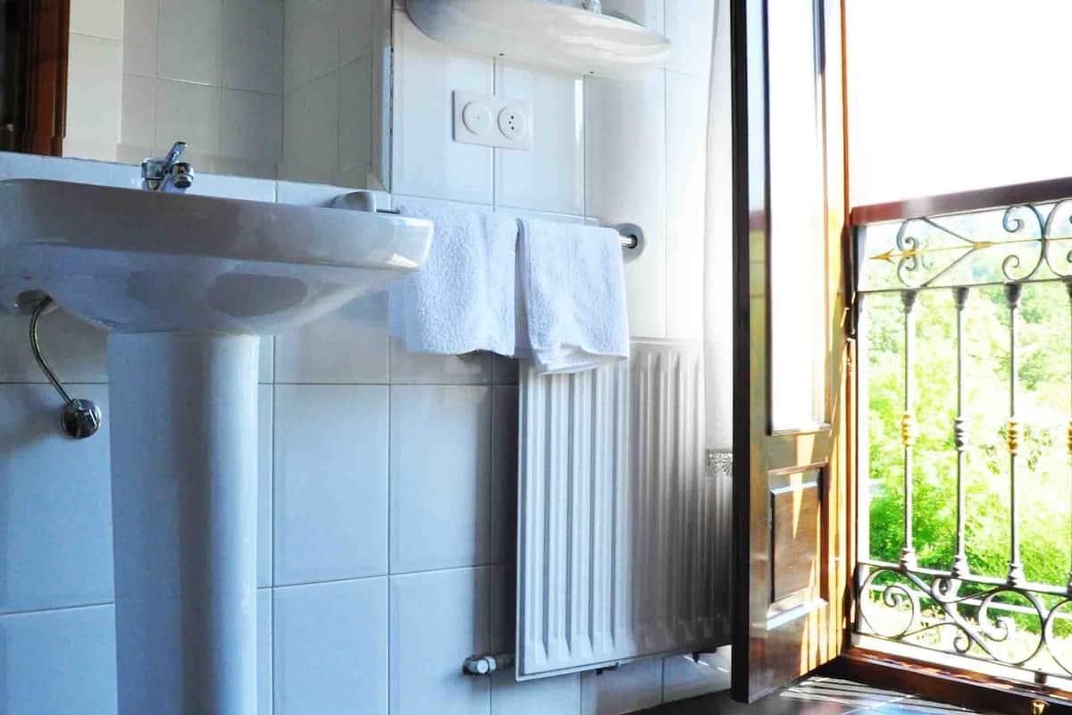 free toiletries, hair dryer, towels