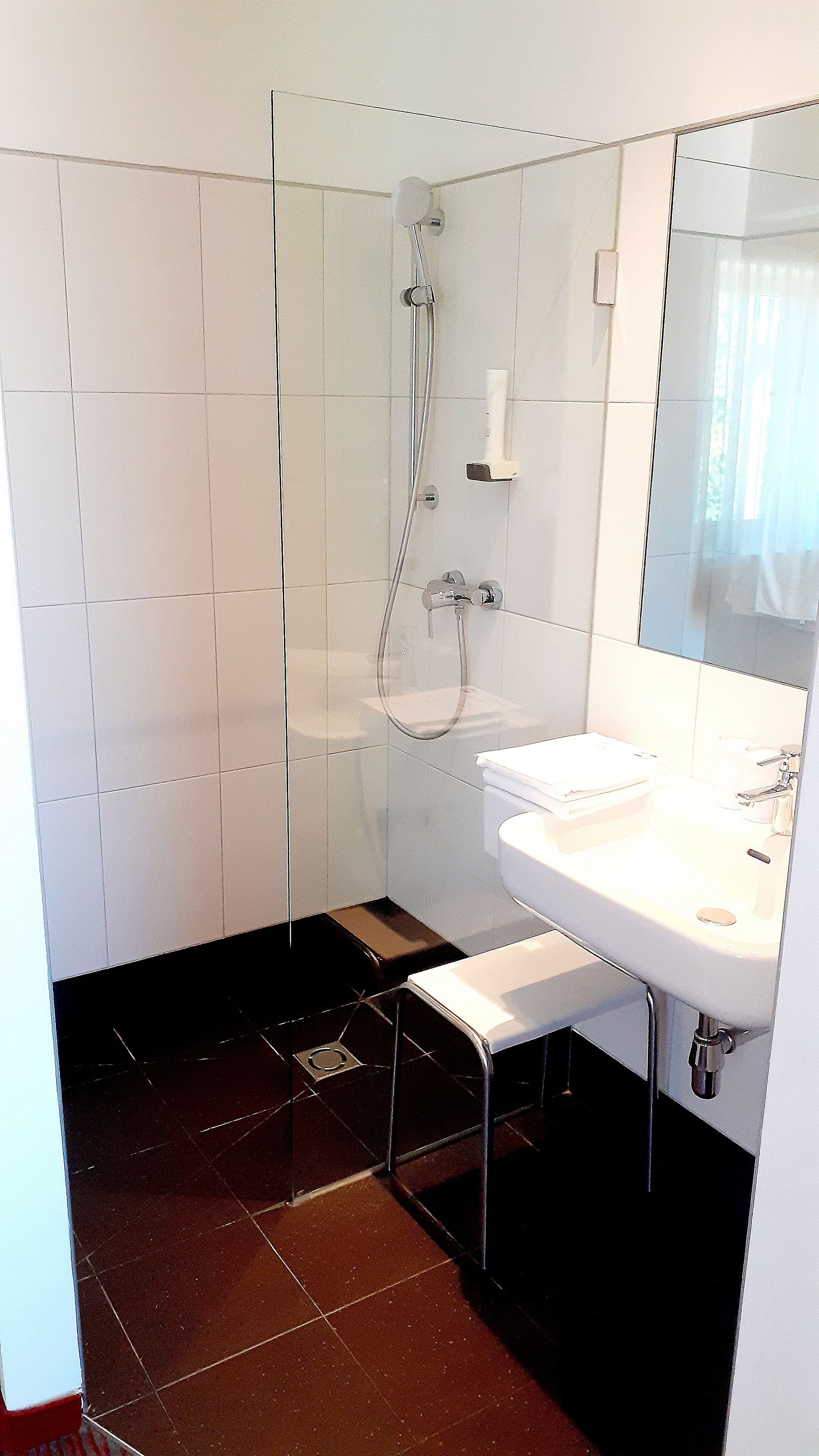 shower, free toiletries, towels