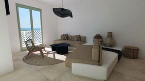 Premium Family Suite with Outdoor Jetted Tub and Sea View | Living area