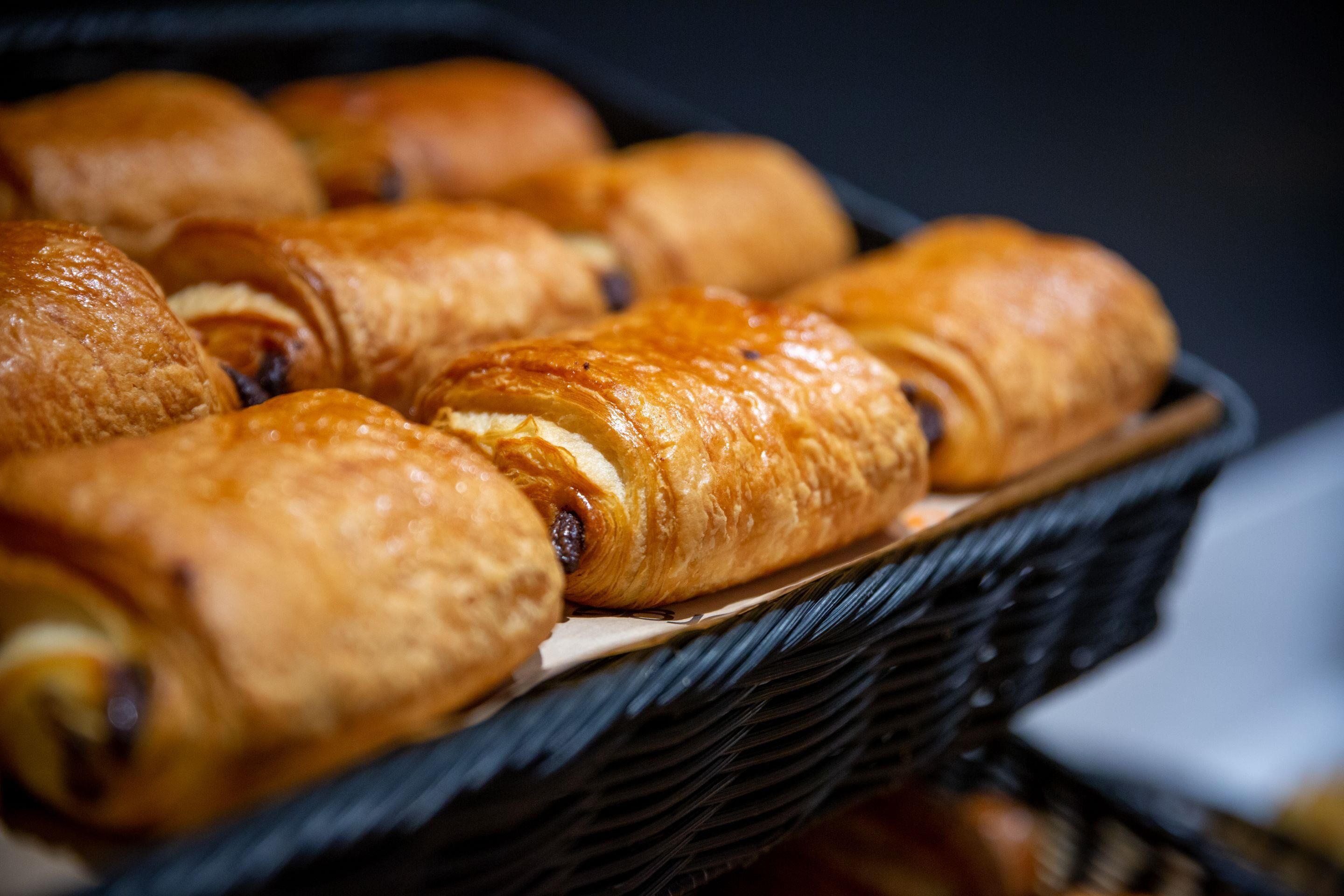 A basket of croissants.