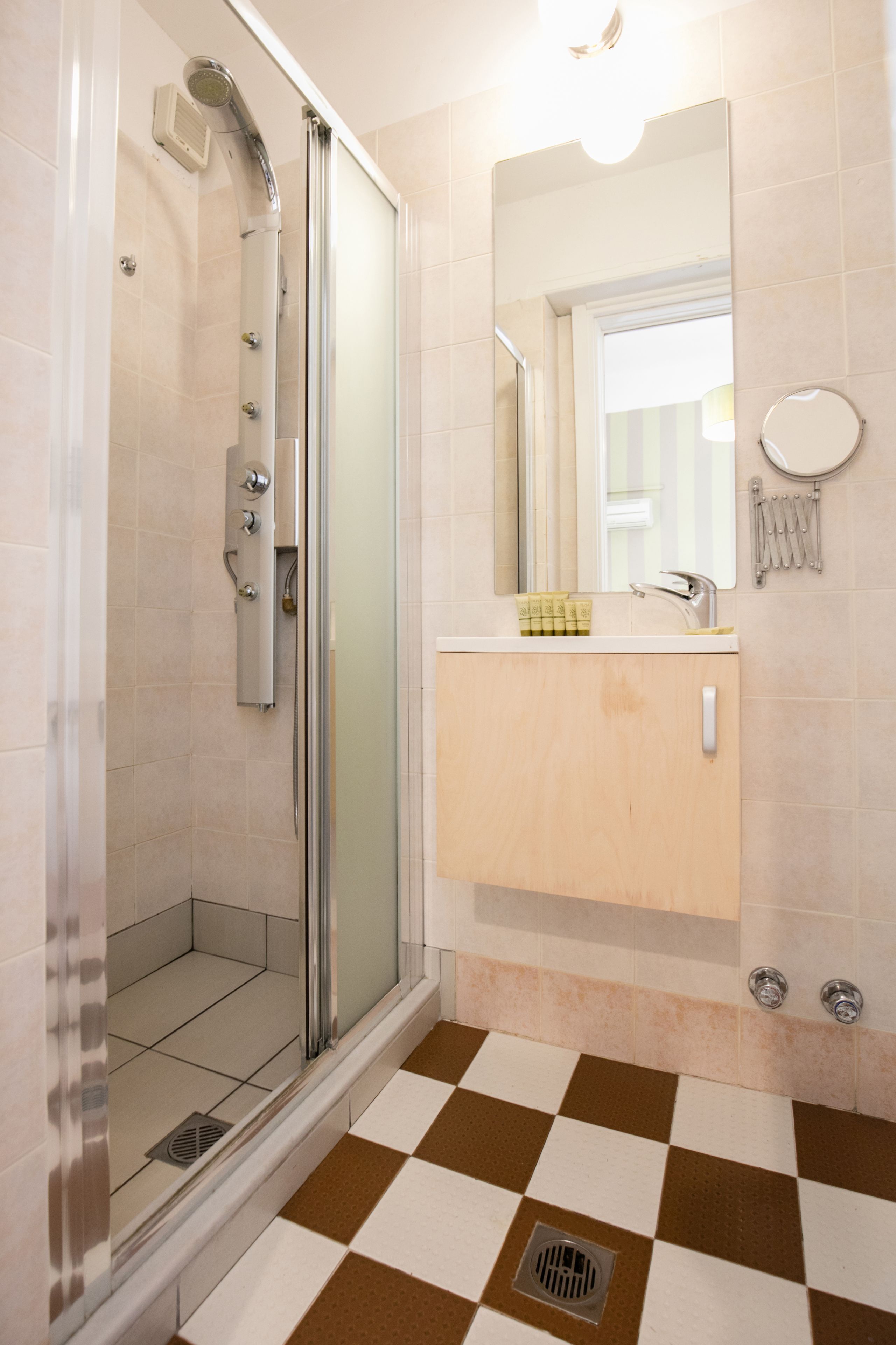 comfort room | bathroom | shower, hair dryer, towels