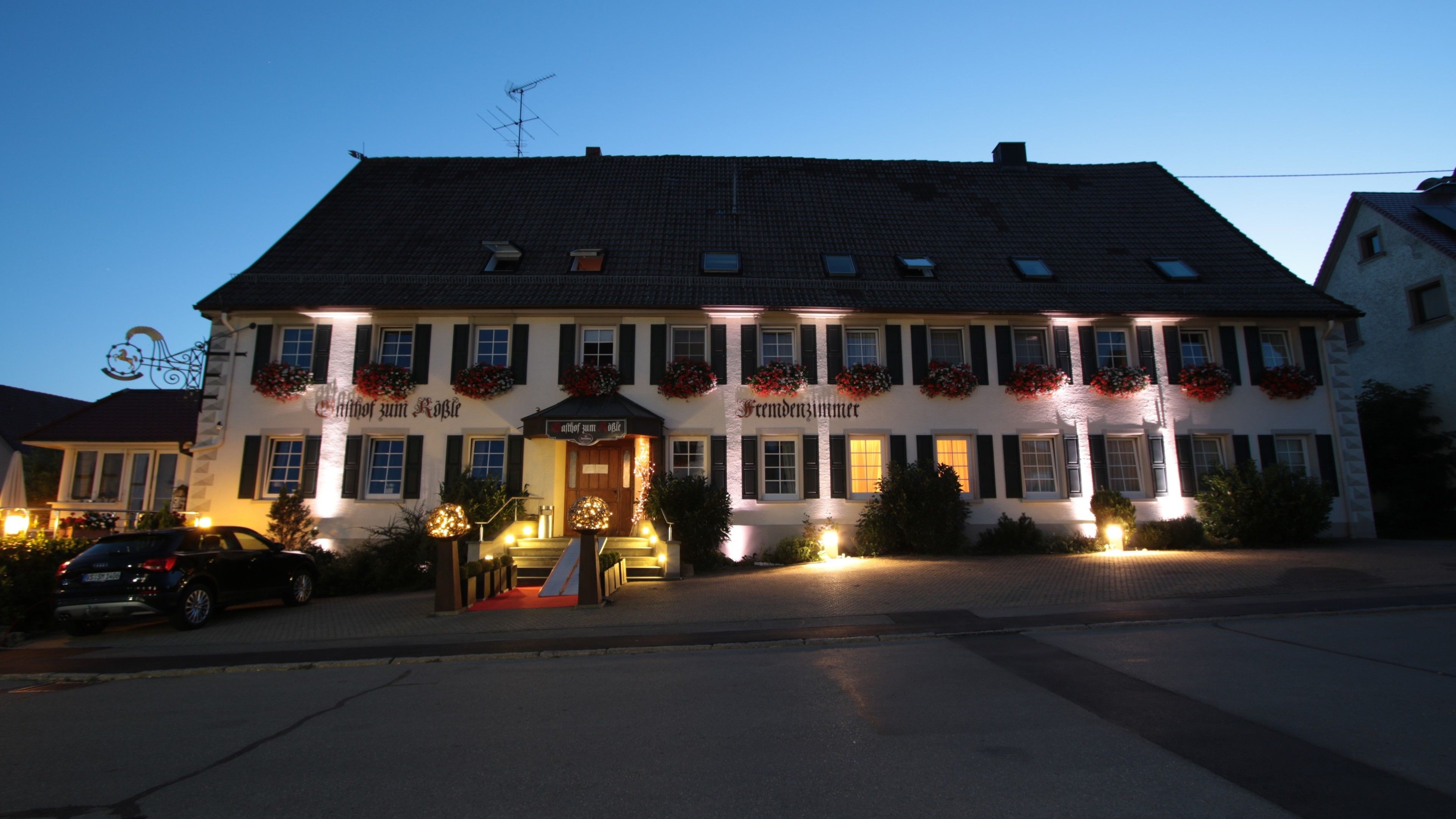 front of property – evening/night