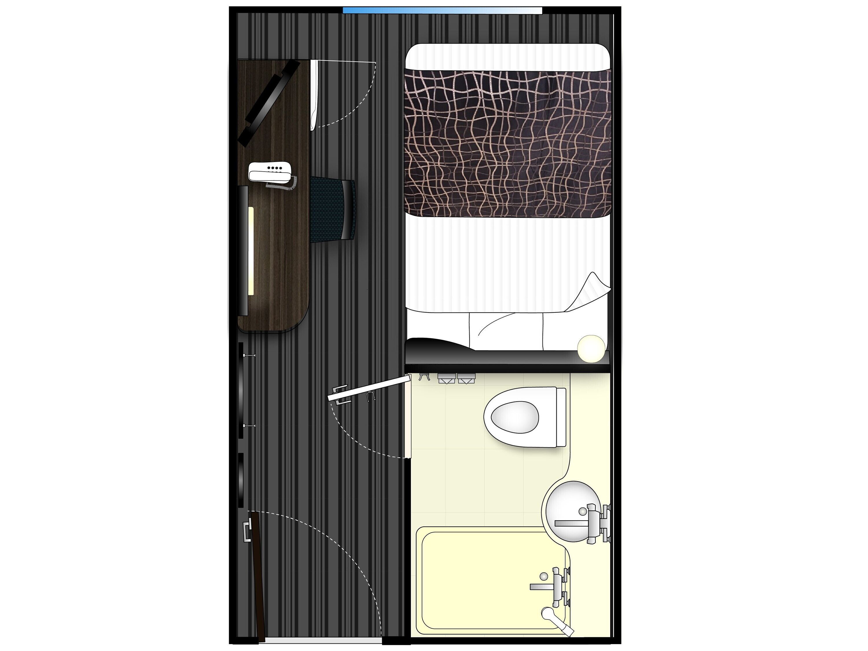 1 bedroom, premium bedding, down duvets, desk