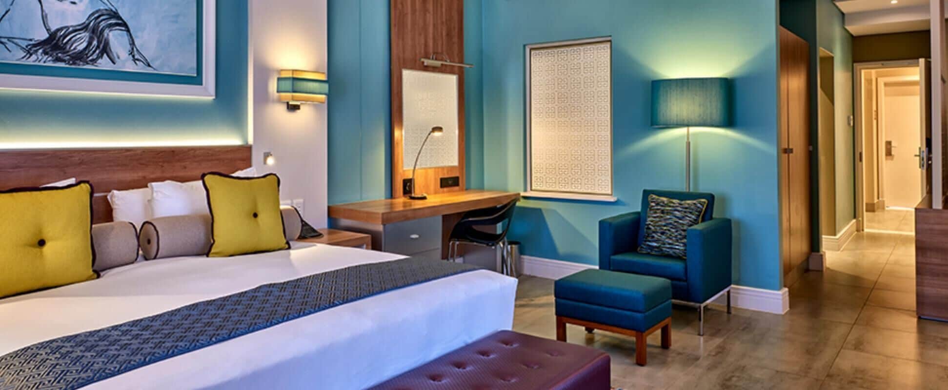 premium bedding, memory-foam beds, in-room safe, desk