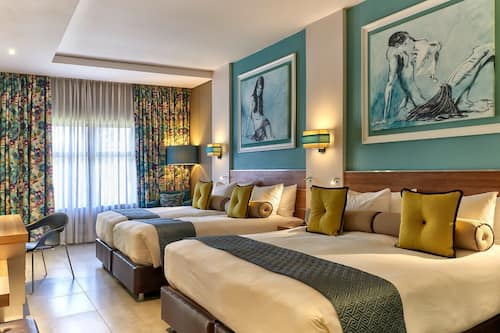 Premium bedding, memory-foam beds, in-room safe, desk