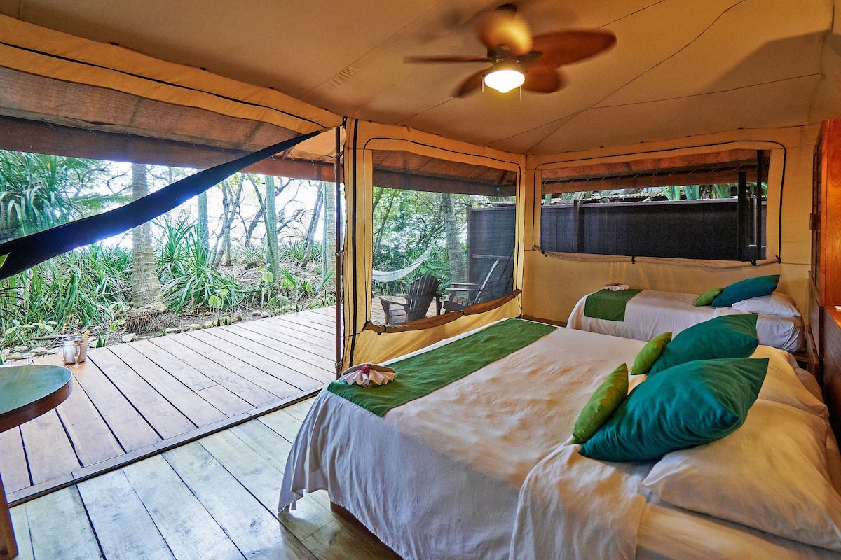 Beachfront Glamping | 1 bedroom, Select Comfort beds, in-room safe, individually furnished