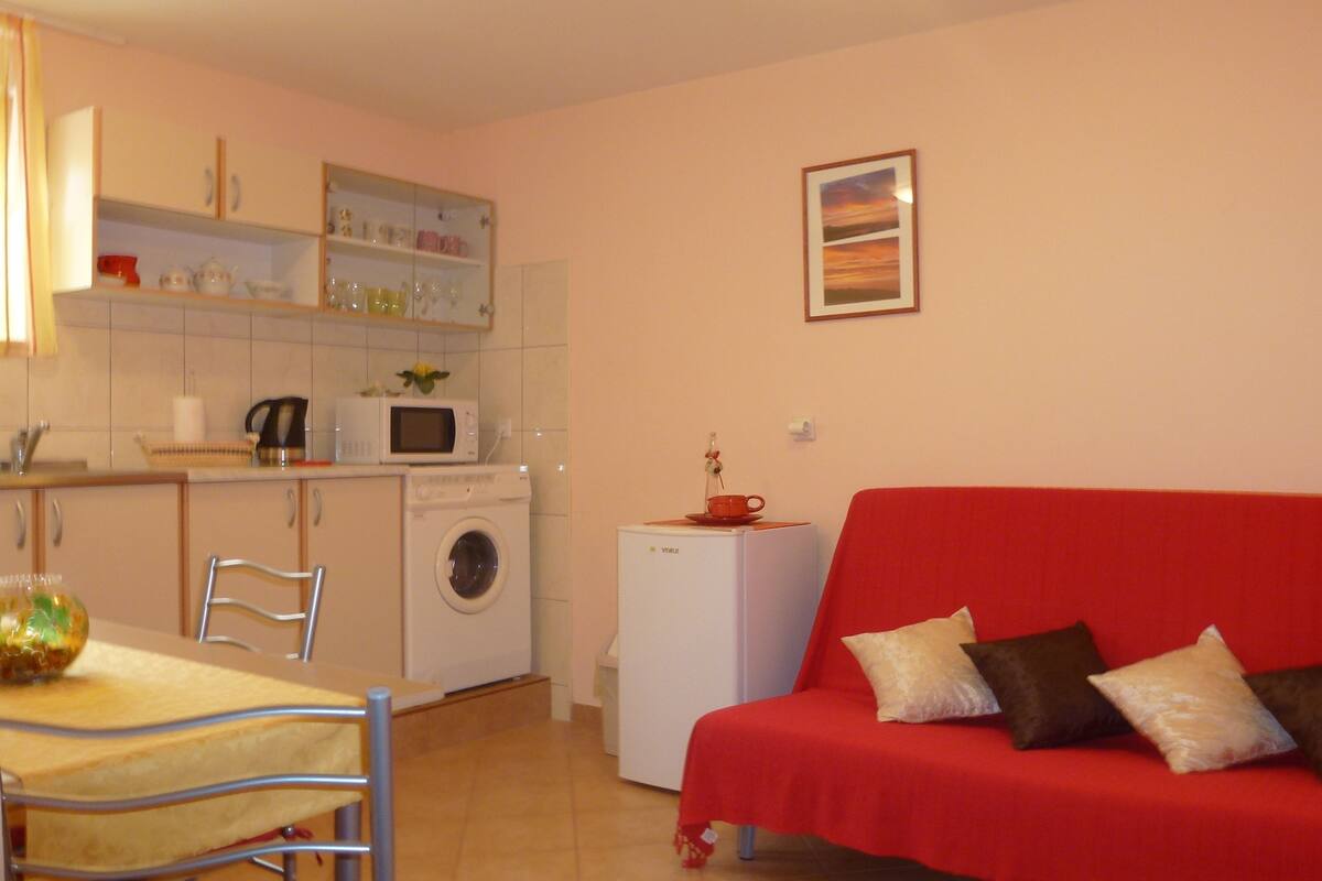 Departamento estándar, cocina | Área de sala de estar | Televisión de pantalla plana