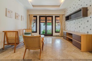 20-inch TV with satellite channels, DVD player