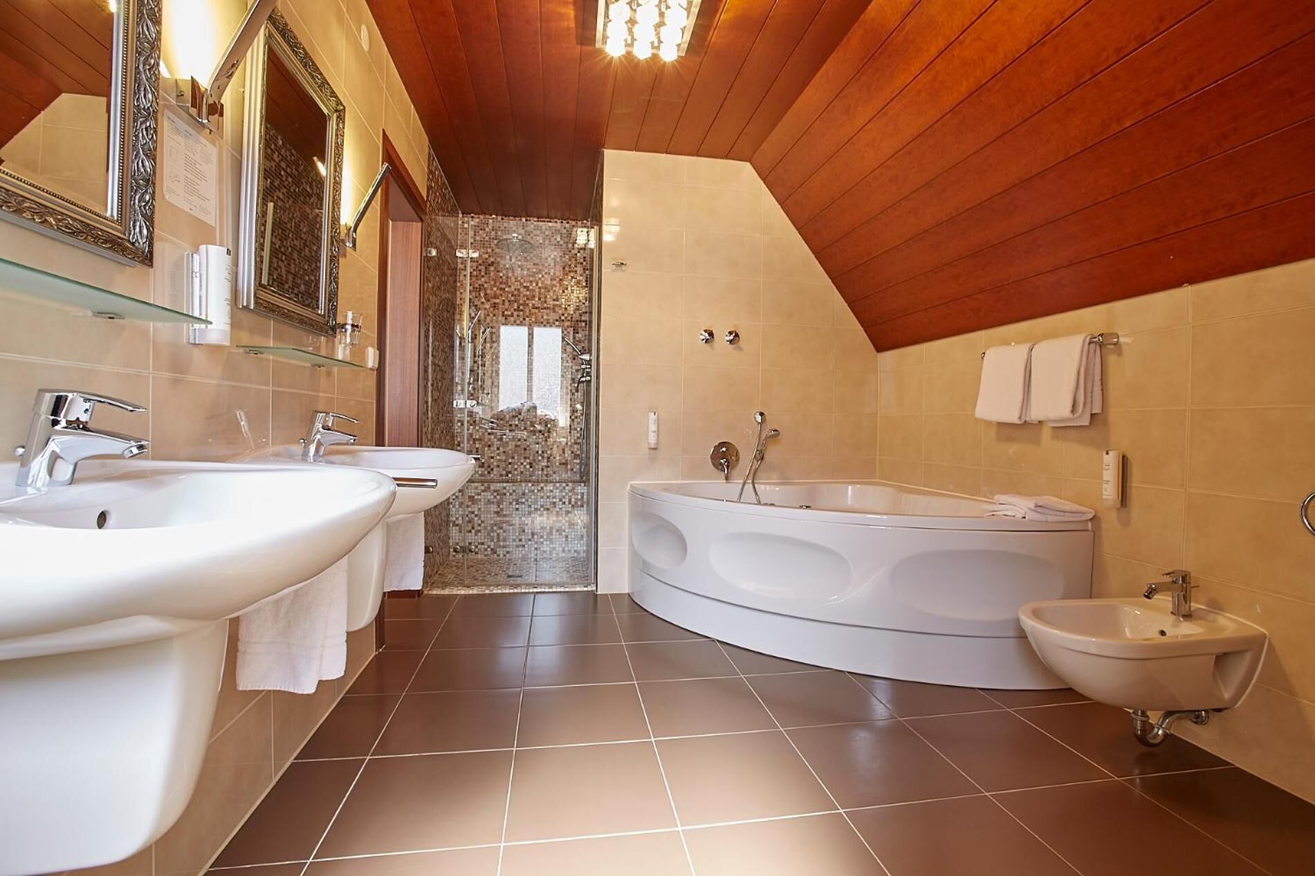 free toiletries, hair dryer, bathrobes, slippers