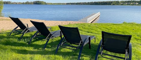 Private beach, sun loungers