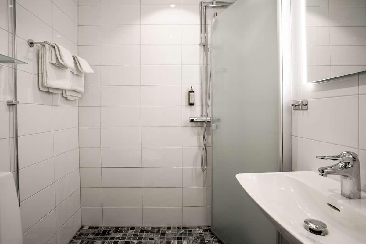 executive room, 1 king bed, non smoking | bathroom | shower, hair dryer, towels, soap