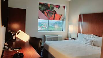 Premium bedding, down comforters, pillowtop beds, desk