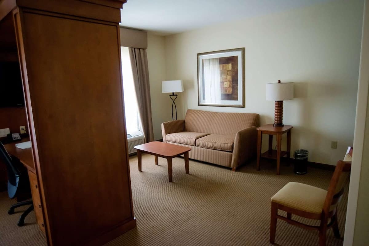 Studio King Suite Non Smoking | Living area | 32-inch LCD TV with satellite channels, TV