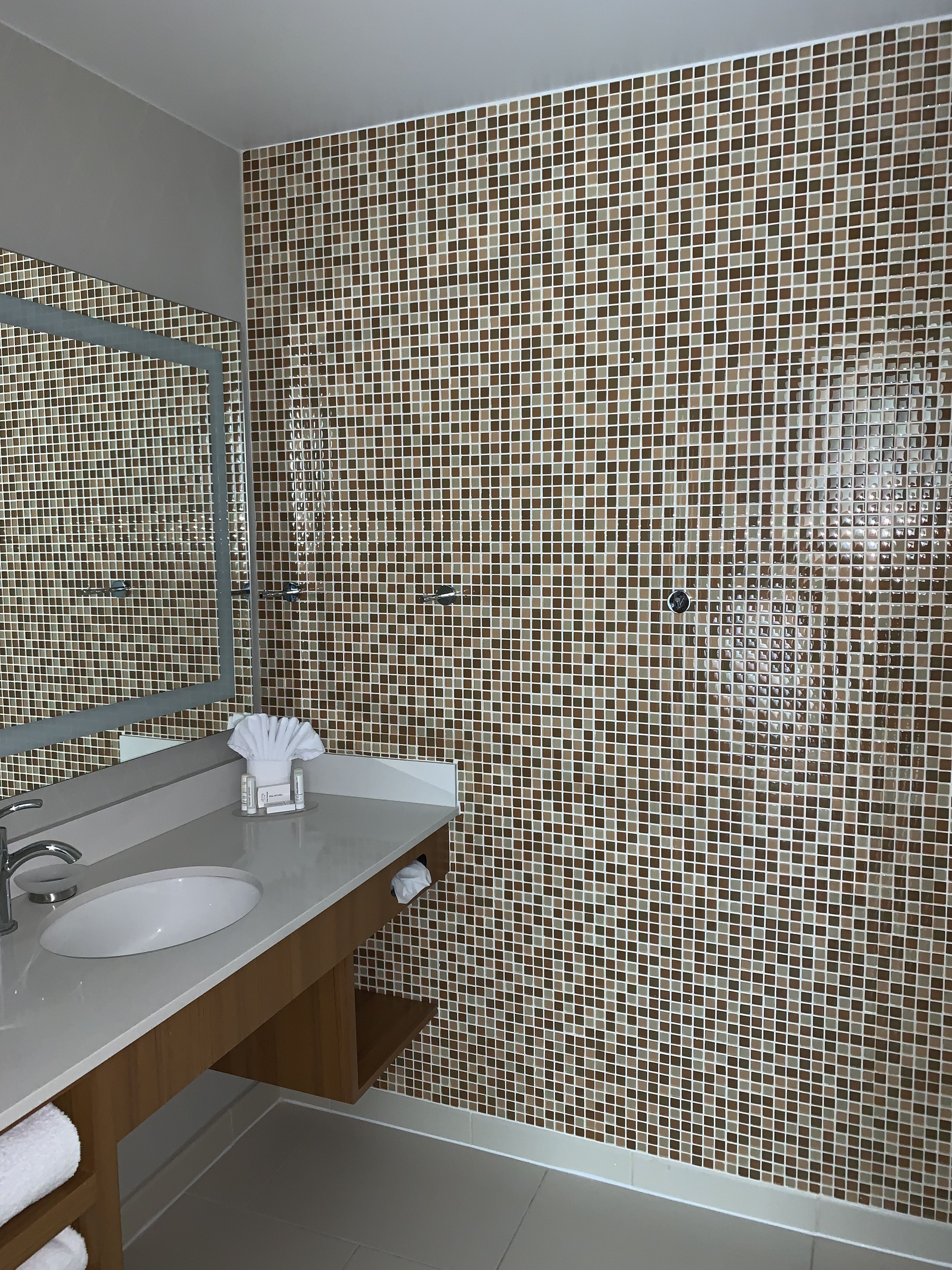 shower, designer toiletries, hair dryer, towels