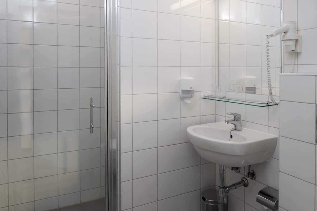 eco-friendly toiletries, hair dryer, towels