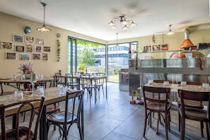 Breakfast served, garden views