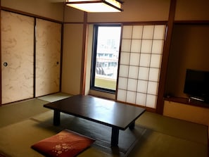 Japanese Western Room 7th floor, 2 Bed, Futon from 3rd person(go up the stairs from 6th floor) | Down comforters, desk, blackout drapes, free WiFi