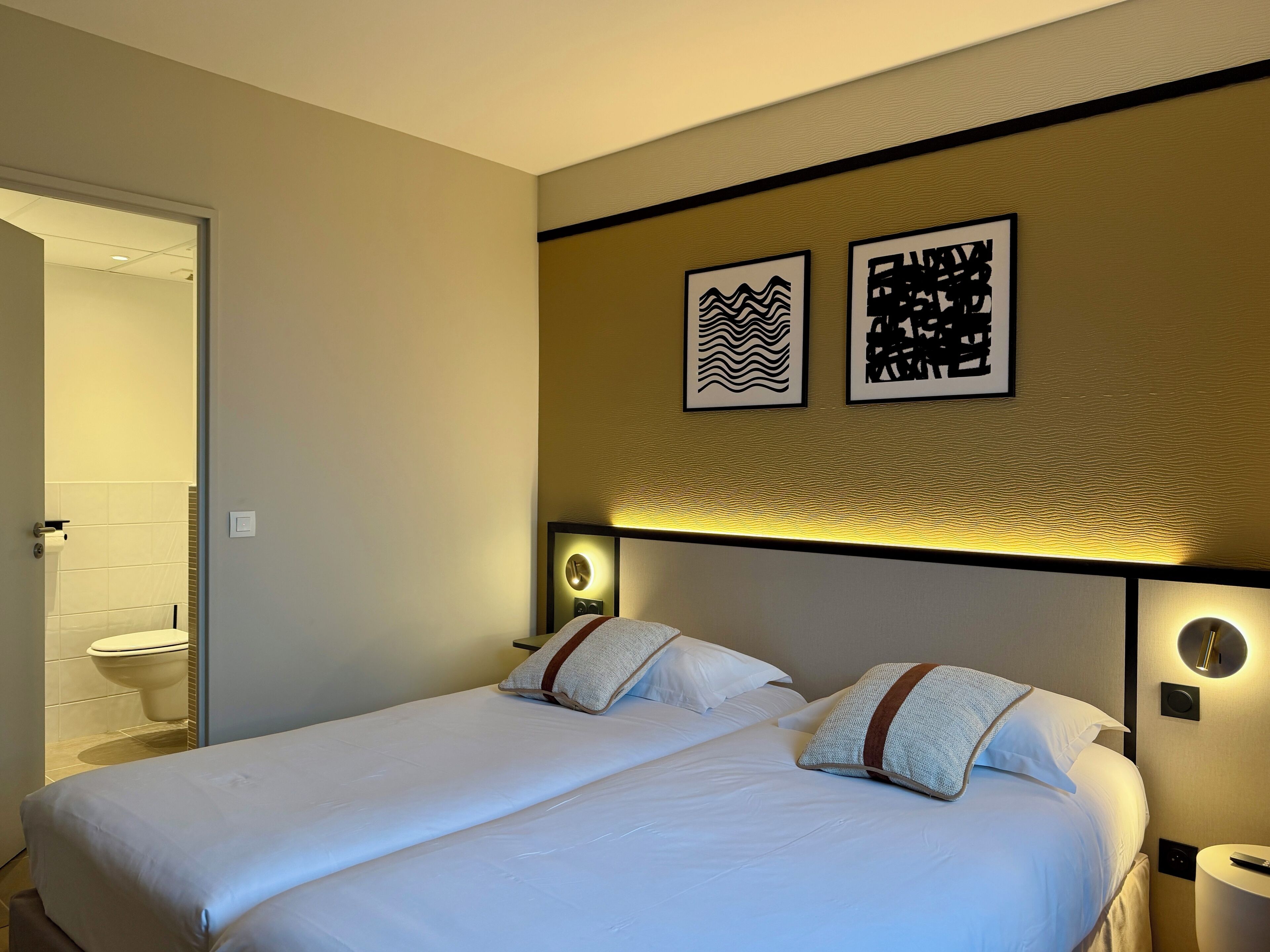 Premium bedding, individually furnished, desk, laptop workspace