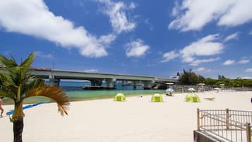 Private beach nearby, white sand