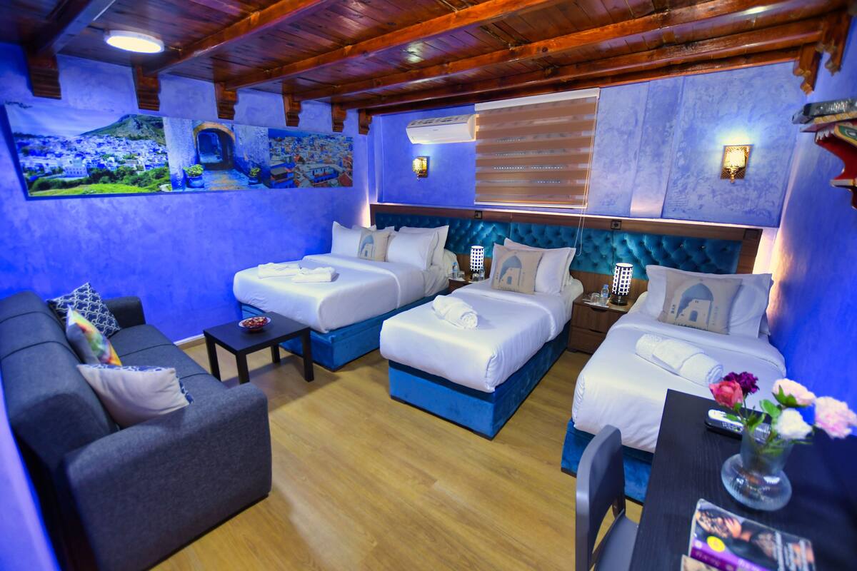 Family Quadruple Room | Down comforters, blackout drapes, WiFi (free), bed sheets