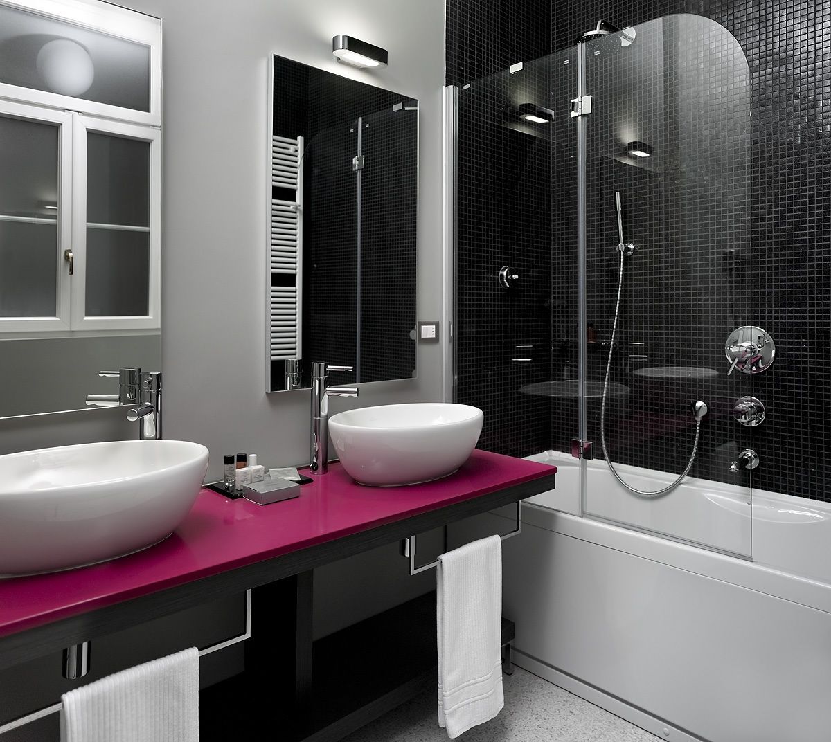 hair dryer, slippers, bidet, towels