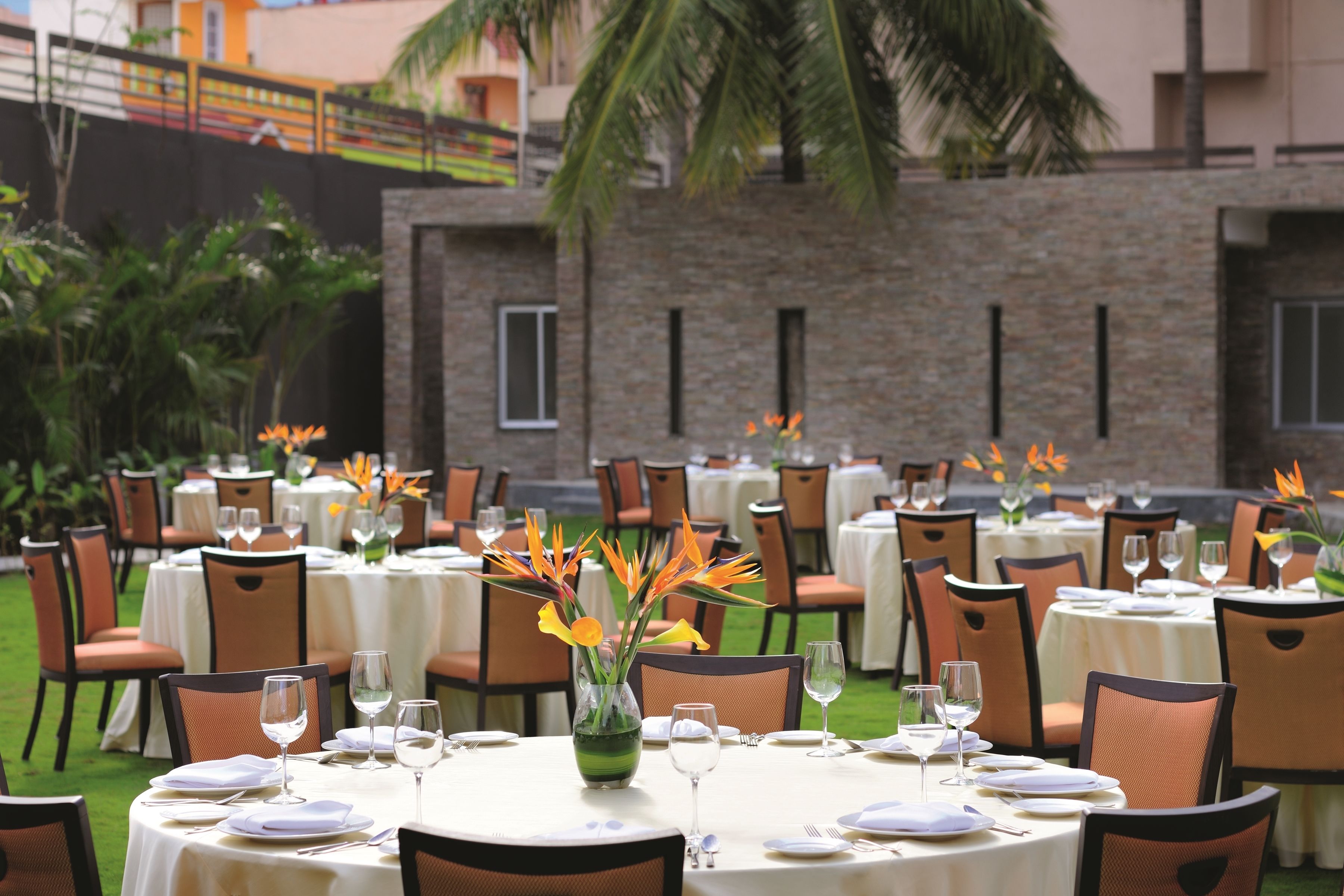 outdoor banquet area