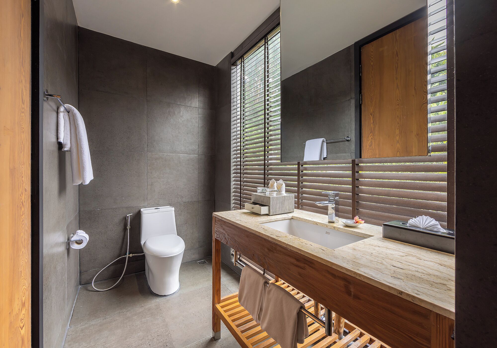 shower, hair dryer, bathrobes, towels