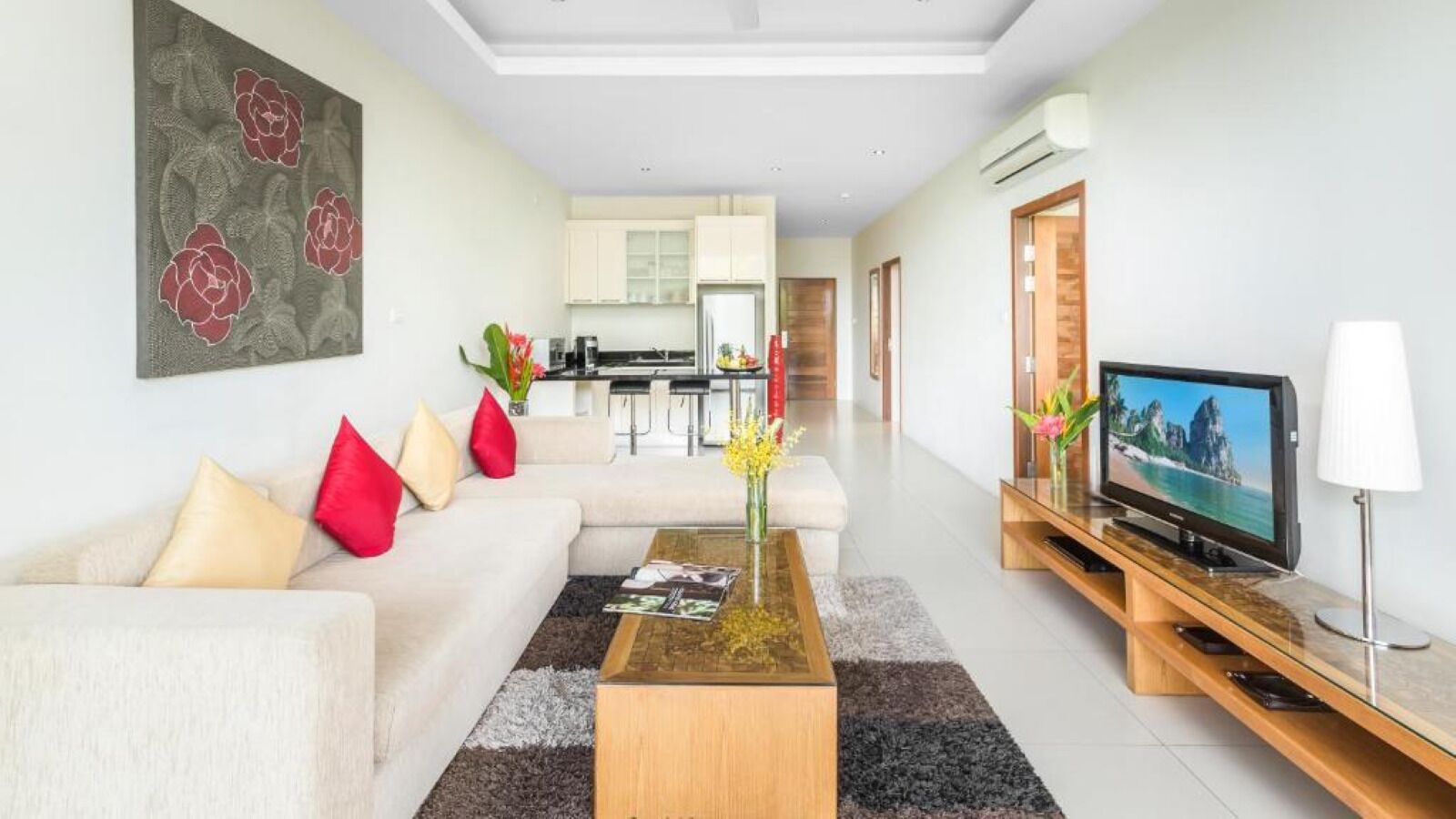 Deluxe Apartment, 2 Bedrooms | Living area | 45-inch Smart TV with digital channels, TV