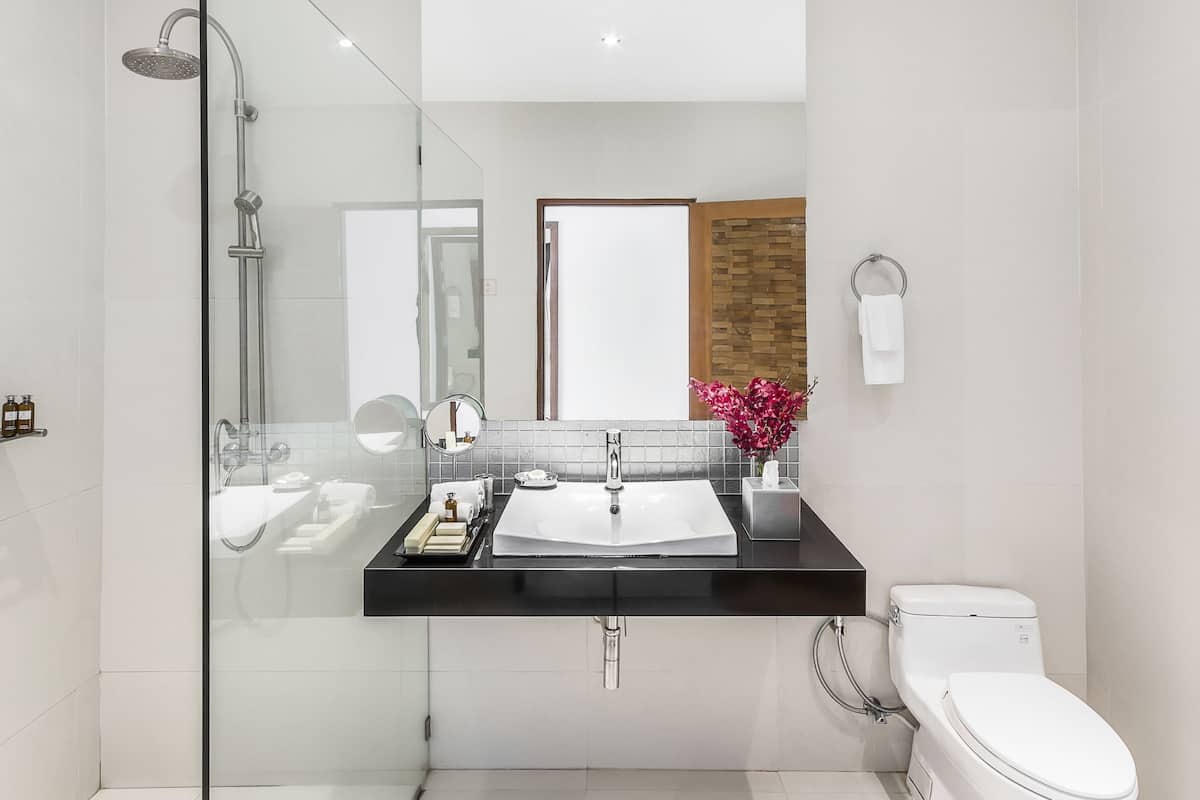 deluxe apartment, 2 bedrooms | bathroom | free toiletries, hair dryer, towels, soap