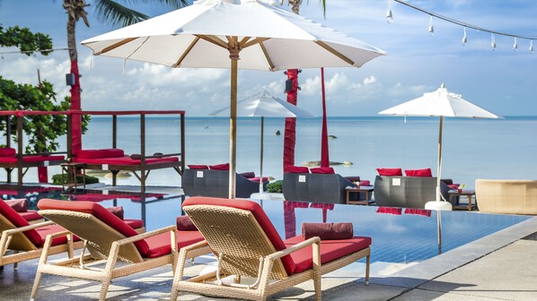 Outdoor pool, cabanas (surcharge), pool umbrellas