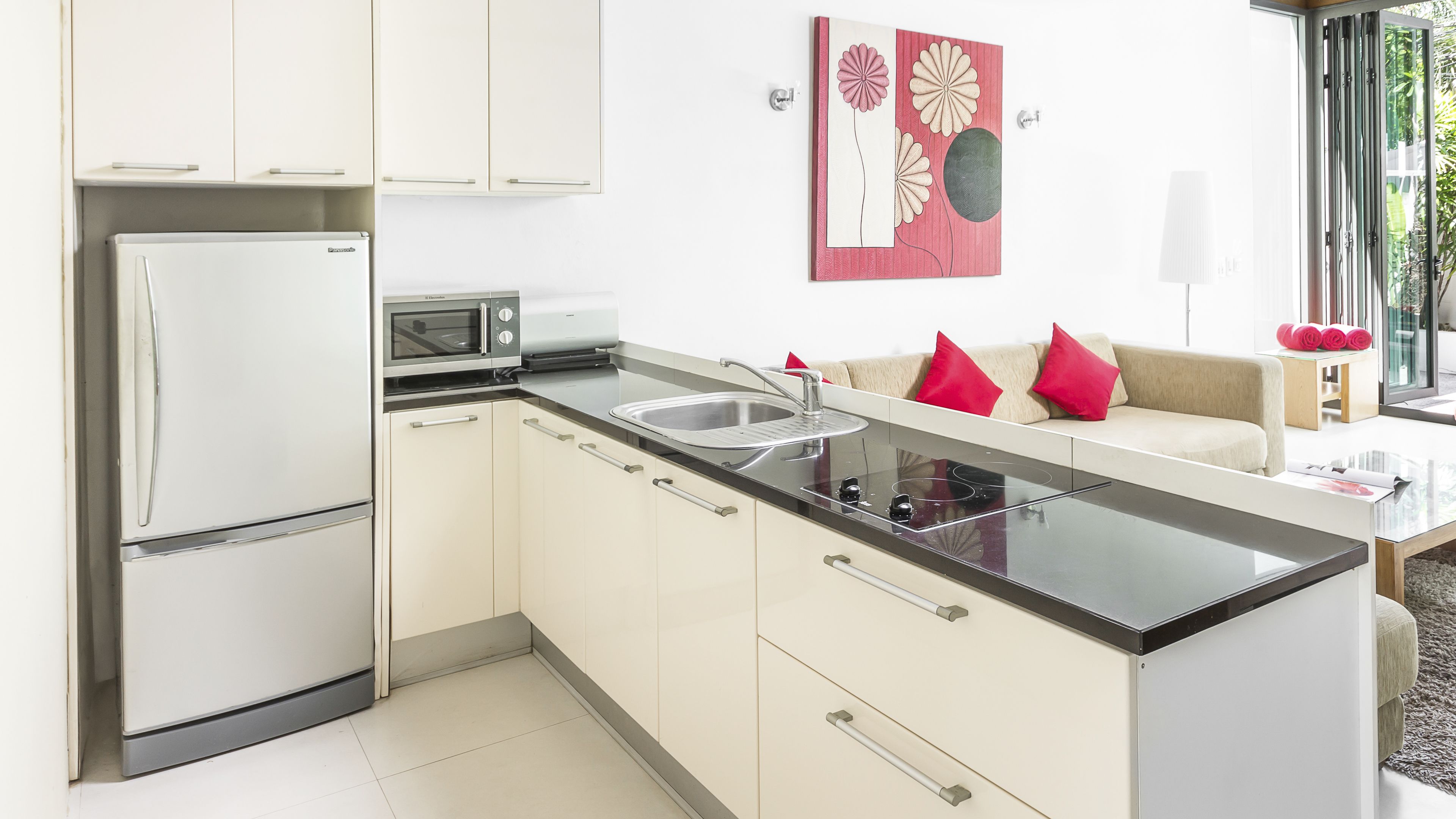 2 bedrooms modern pool villa | private kitchenette | fridge, microwave, electric kettle, toaster