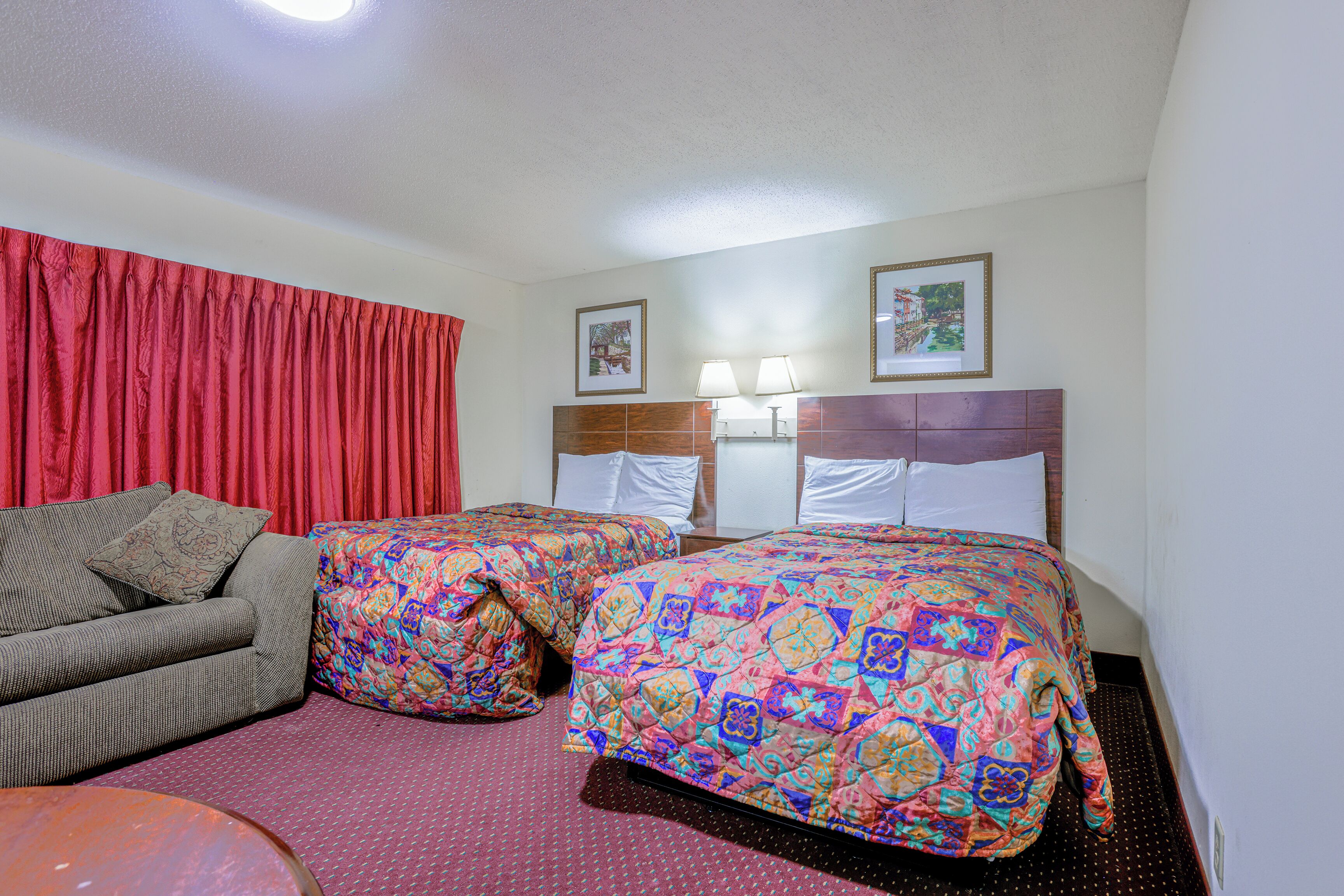 Premium Room, 2 Double Beds, Non Smoking | Blackout drapes, iron/ironing board, free WiFi, bed sheets