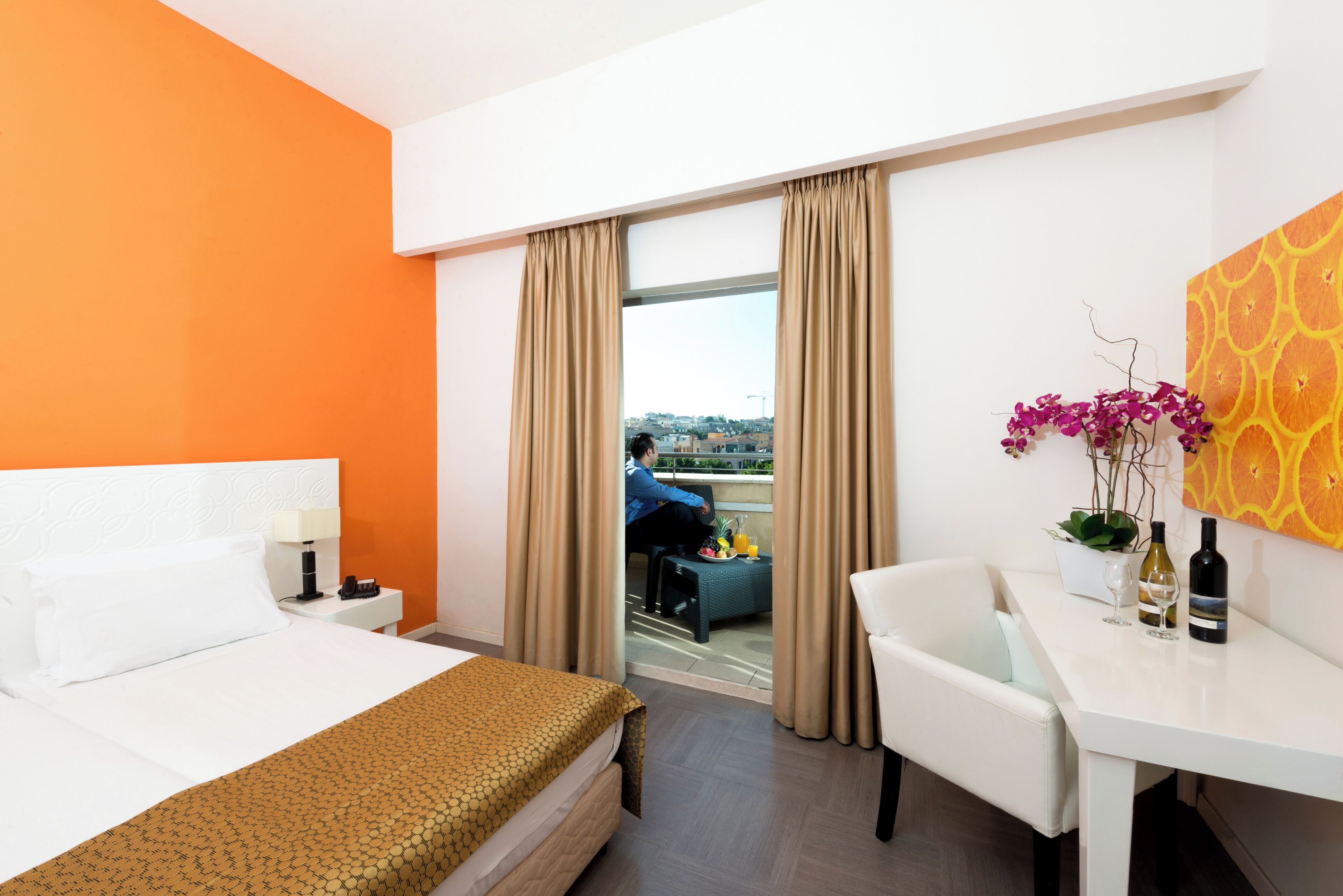 Deluxe Room Jaffa View | In-room safe, desk, blackout curtains, soundproofing