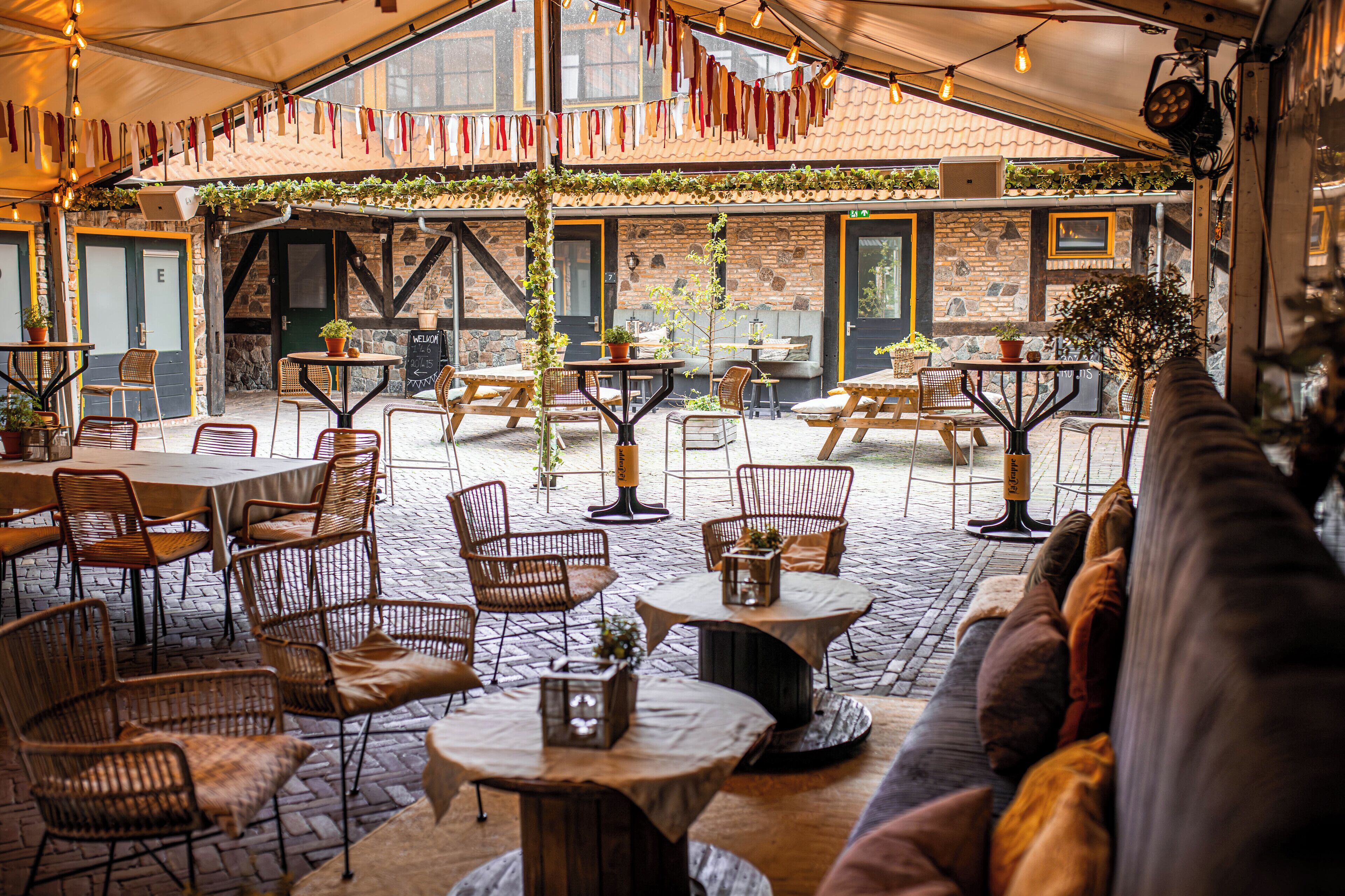 Outdoor banquet area