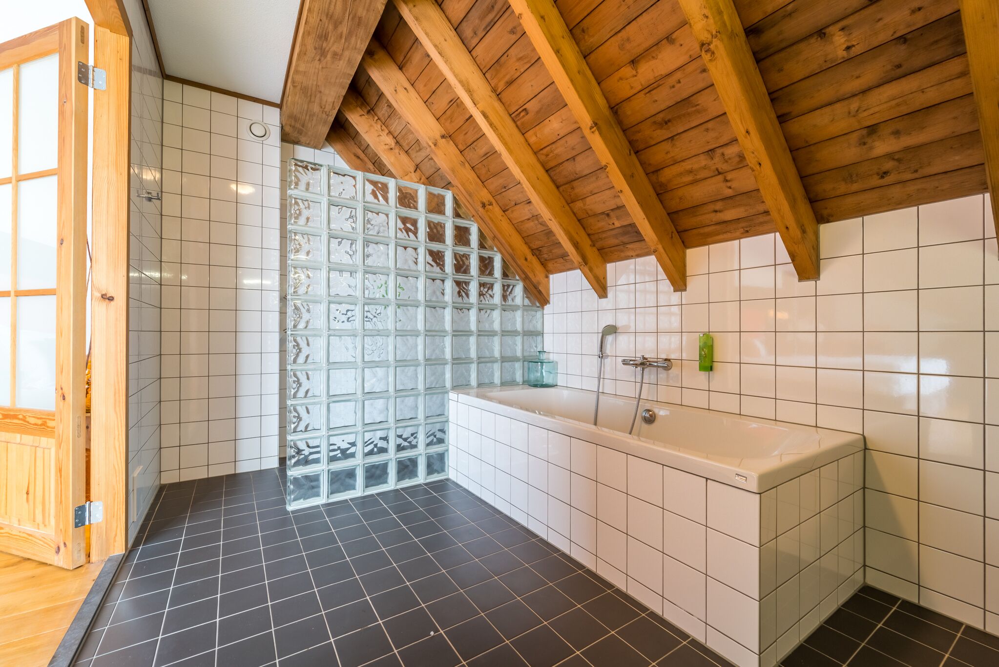 suite | bathroom | hair dryer, towels, soap, shampoo