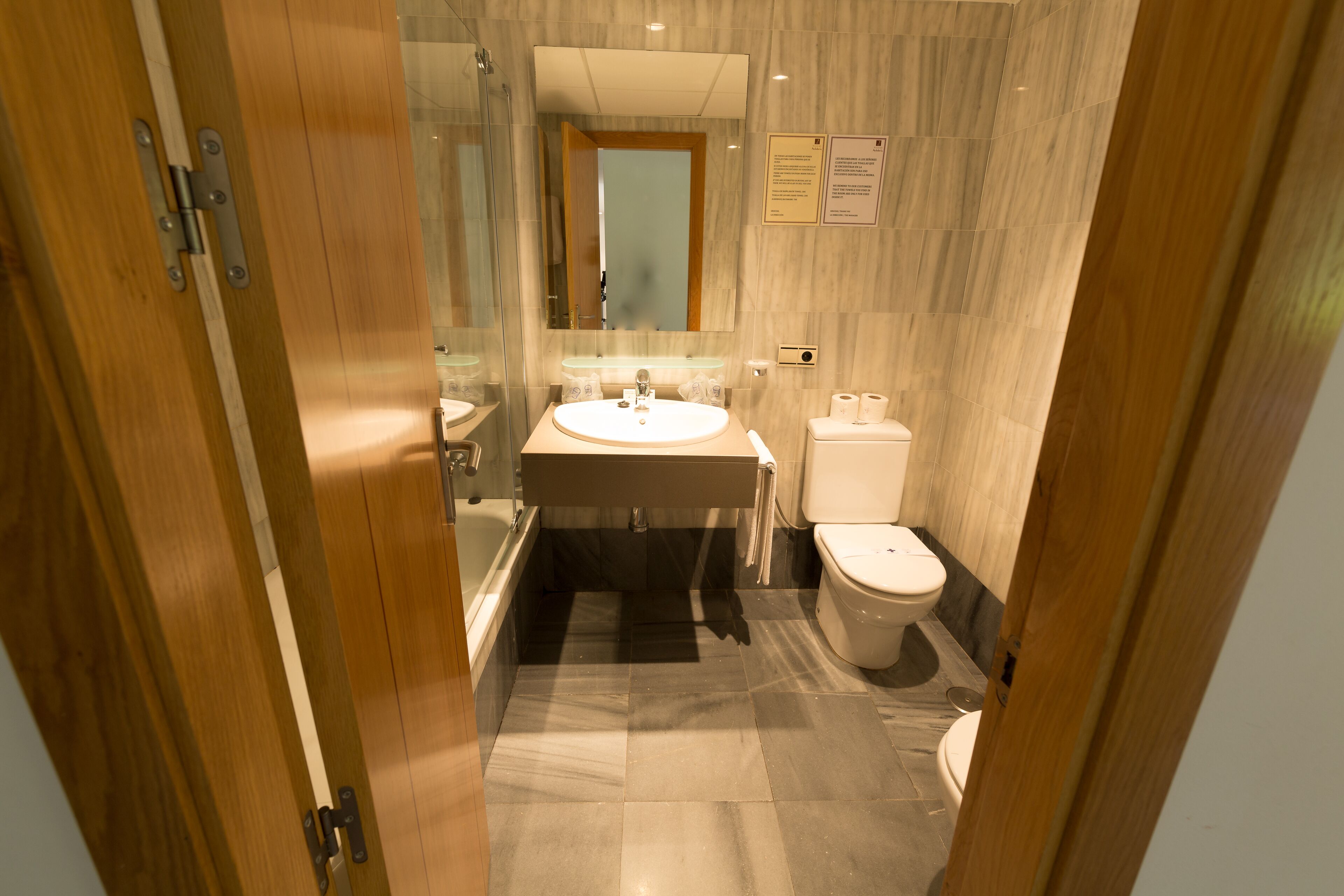 classic double room | bathroom | hair dryer, bidet, towels, soap