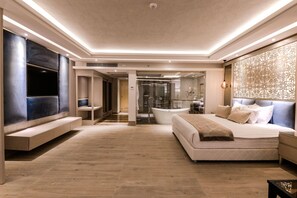 1 bilik tidur, peralatan tempat tidur premium, bar mini 