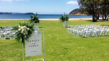 Outdoor banquet area