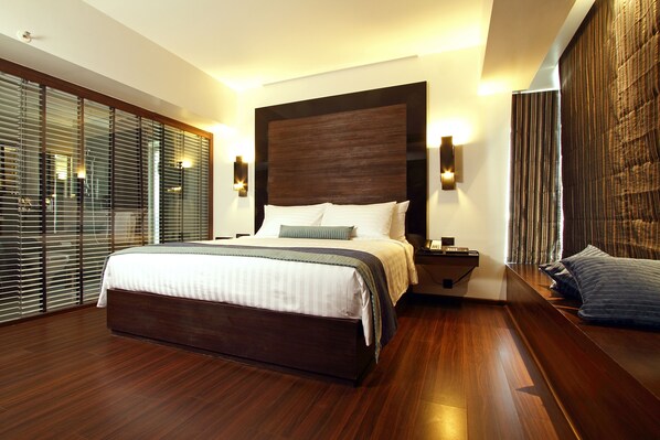 Ropa de cama de alta calidad y minibar 