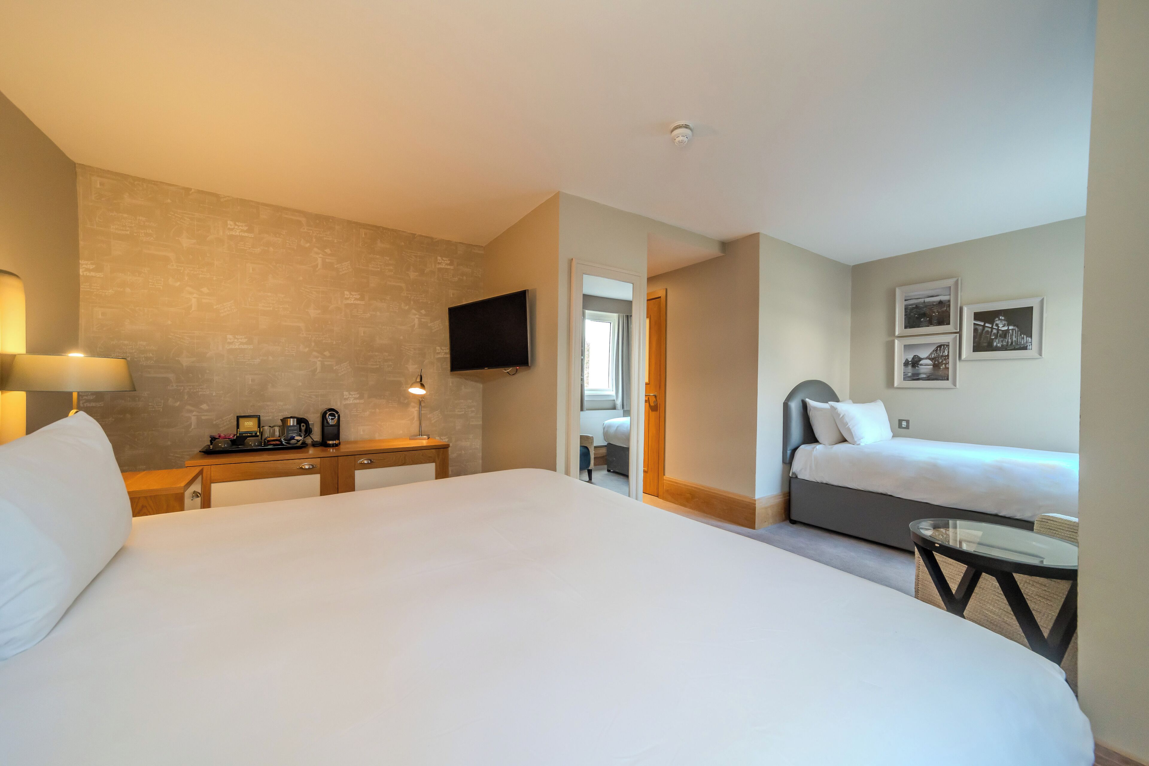 family room | in-room safe, desk, laptop workspace, iron/ironing board