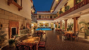 Indian cuisine, pool views