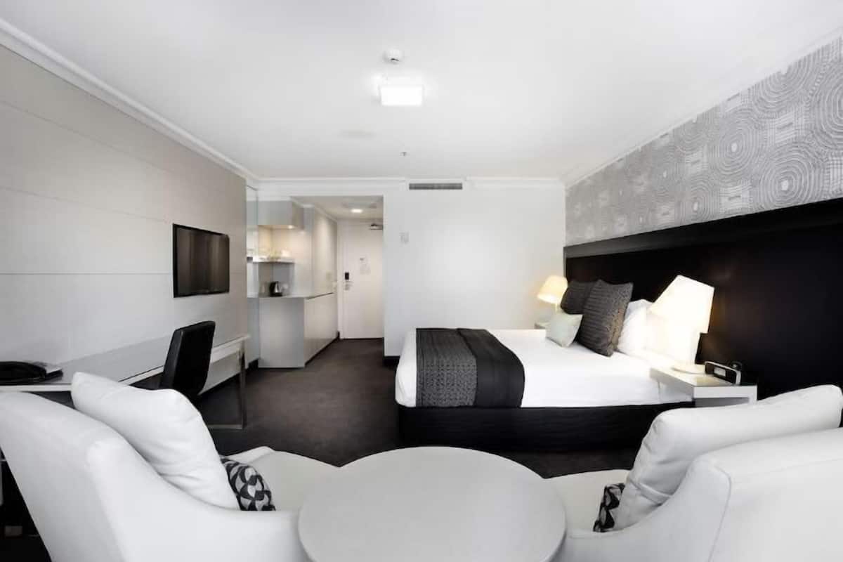 In-room safe, desk, laptop workspace, blackout curtains