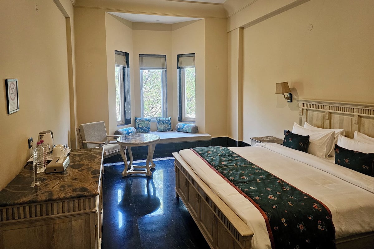 Deluxe-Doppel- oder -Zweibettzimmer, 1 Schlafzimmer, Klimaanlage, Gartenblick
