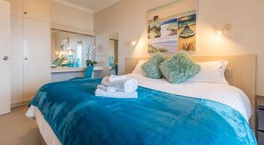 Individually decorated, individually furnished, desk, iron/ironing board