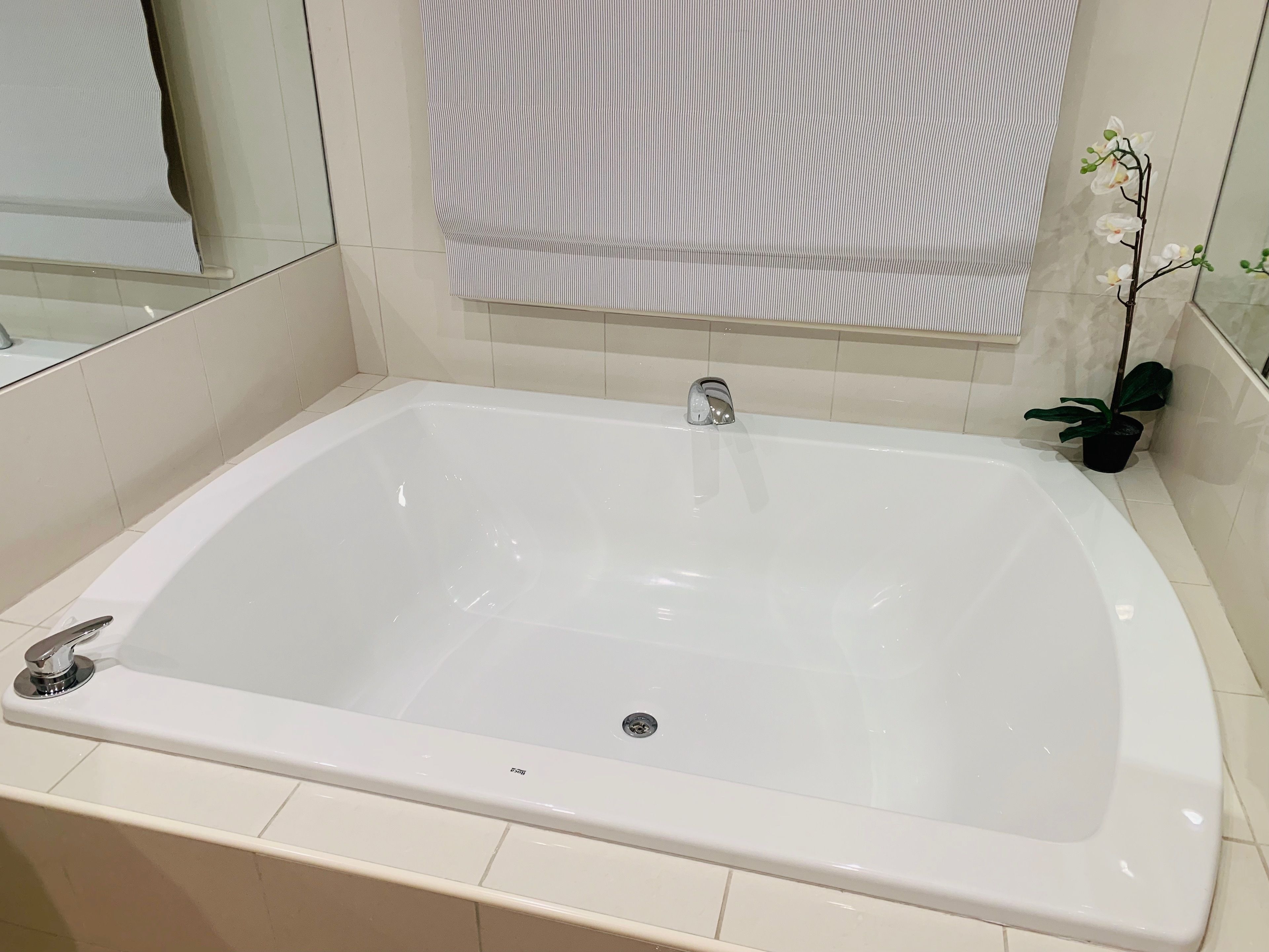 apartment with large bath no spa | bathroom | separate bathtub and shower, free toiletries, towels, soap
